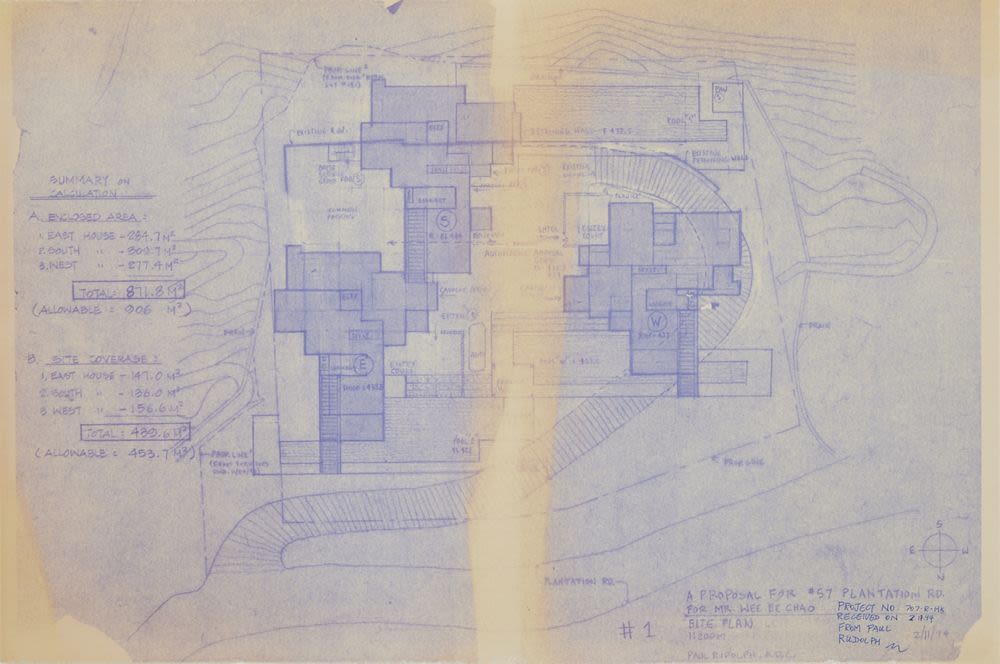 Site plan, proposed residence for Wee Ee Chao, Plantation Road, Hong ...