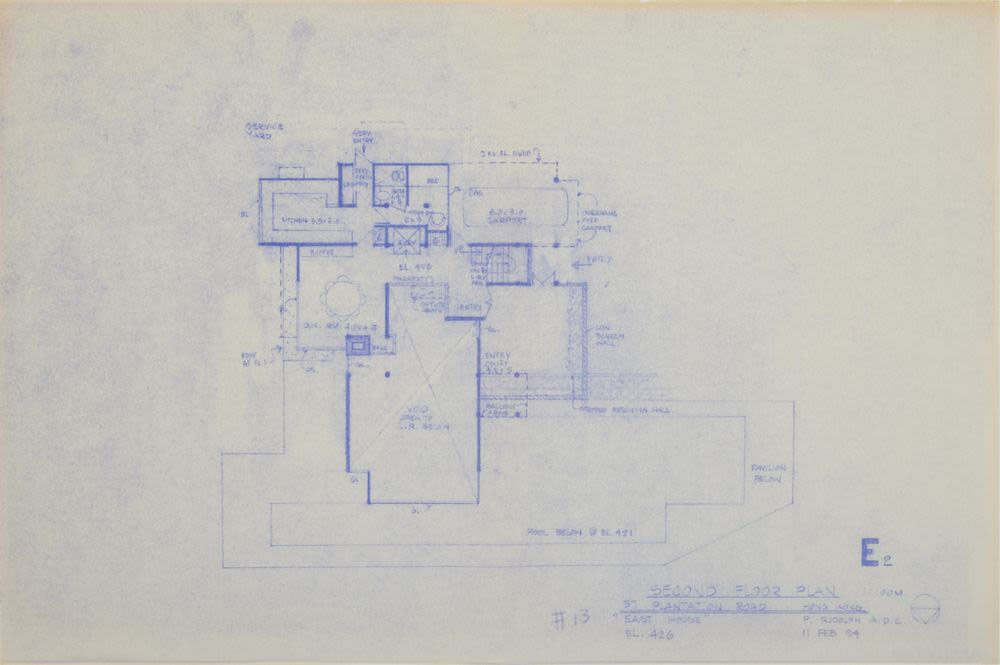 Second floor plan (at 426 metres above sea level), 'East House ...