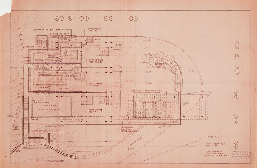 Ground floor plan, proposed residence for Wee Ee Chao, Plantation Road ...