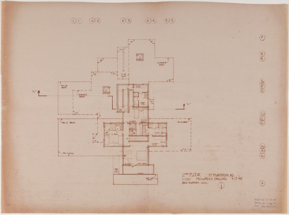 Second floor plan, proposed residence for Wee Ee Chao, Plantation Road ...