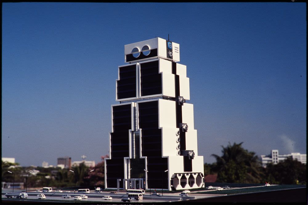 Slides, architectural model, Bank of Asia headquarters building (now ...