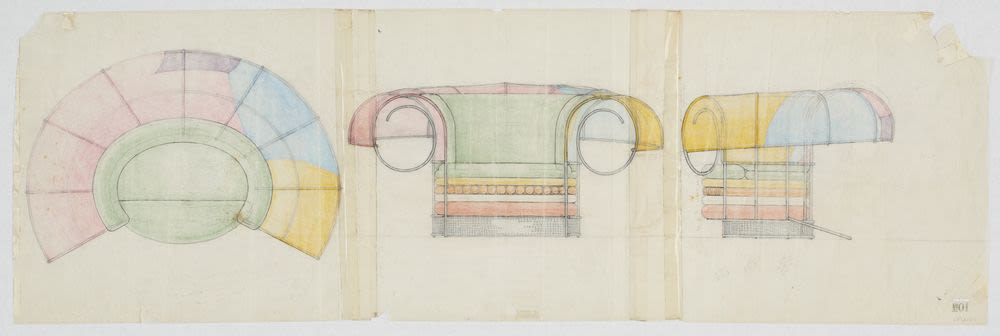 Chair Inscription Examples Elevations, front, side, and top, Hannan chair, Inscription, Ibaraki ...