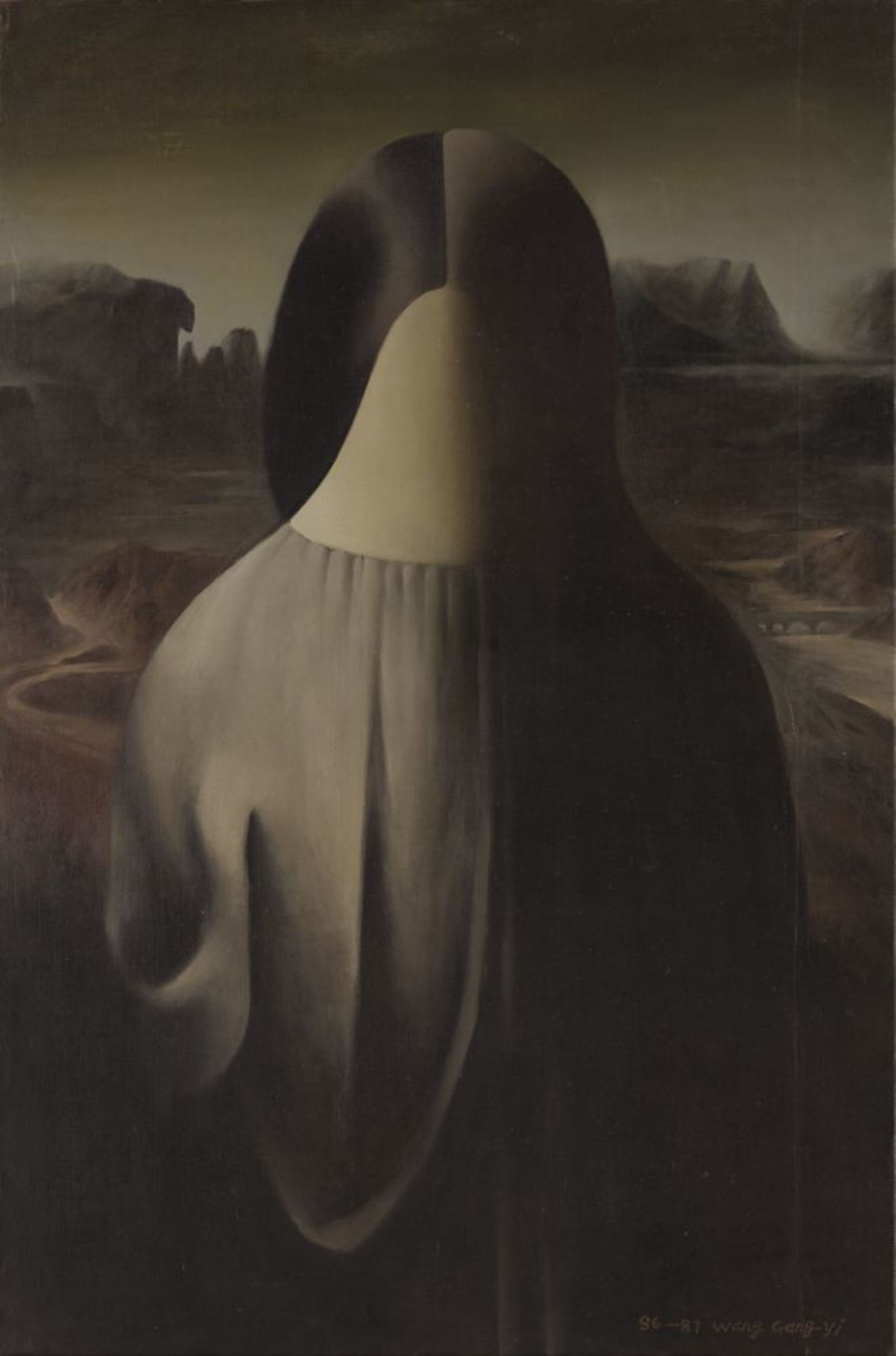 Post-classique — Après Mona Lisa A, Wang Guangyi, 1986–1987, huile sur toile