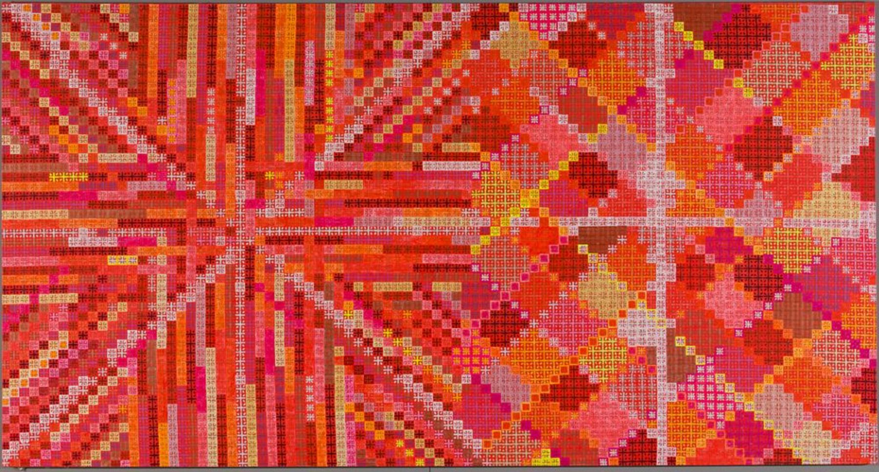 Apparence des croix 2008-1, Ding Yi, 2008, huile sur toile