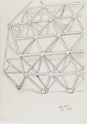 A sketch: space frame cantilever | Architecture, Space frame, Facade  architecture