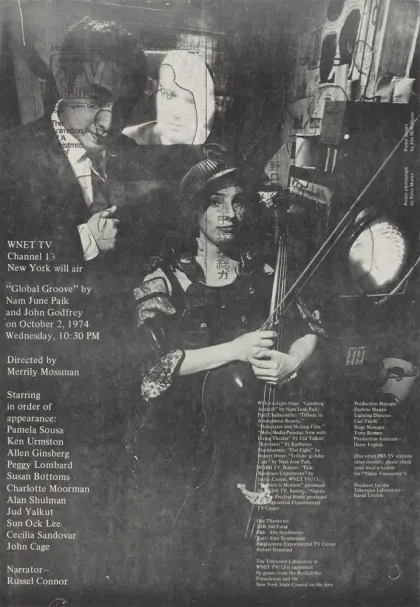 Charlotte Moorman Nam June Paik ポスター Paik, Nam June and Godfrey, John - Global Groove poster