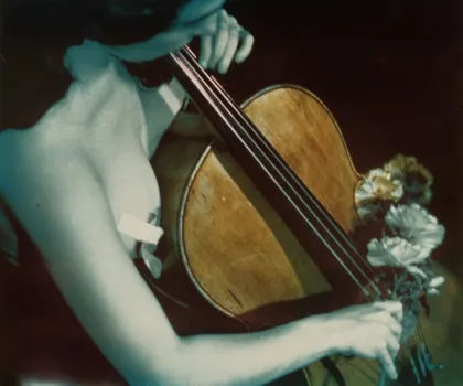 Photograph, Charlotte Moorman at Nam June Paik's Opera Sextronique