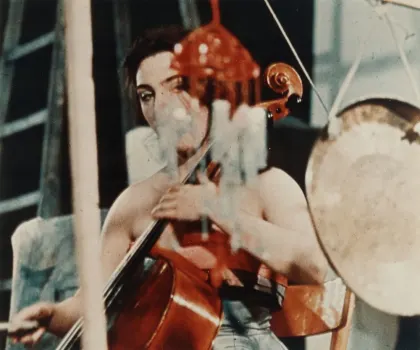 Photograph, Charlotte Moorman at John Cage's 26'1.1499