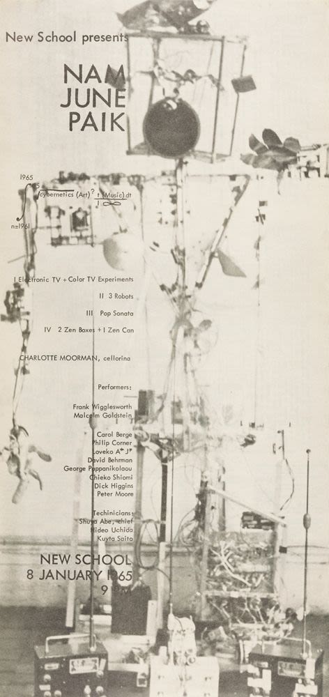 Flyer, New School Presents Nam June Paik (1965) - Nam June