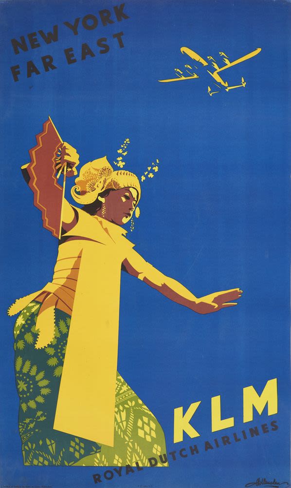 y/ポスター Poster, 'New York, Far East', KLM Royal Dutch Airlines (circa 1950