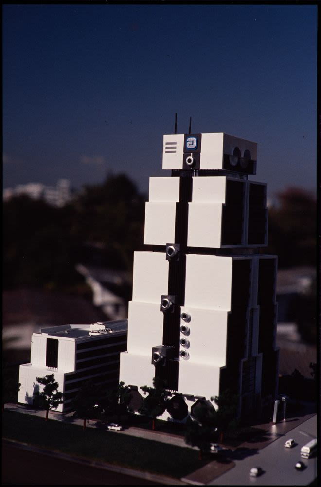 Slides, architectural model, Bank of Asia headquarters building (now ...