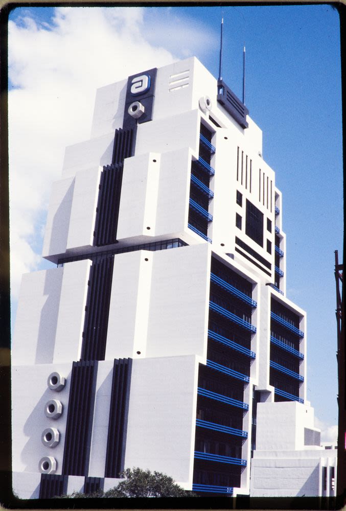 Slide, perspective view from the south-west, Bank of Asia headquarters ...