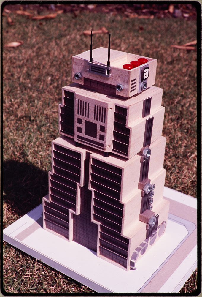 Slides, architectural model, Bank of Asia headquarters building (now ...