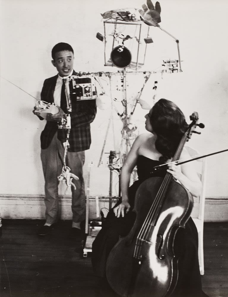 Photograph, Nam June Paik and Charlotte Moorman with Robot K