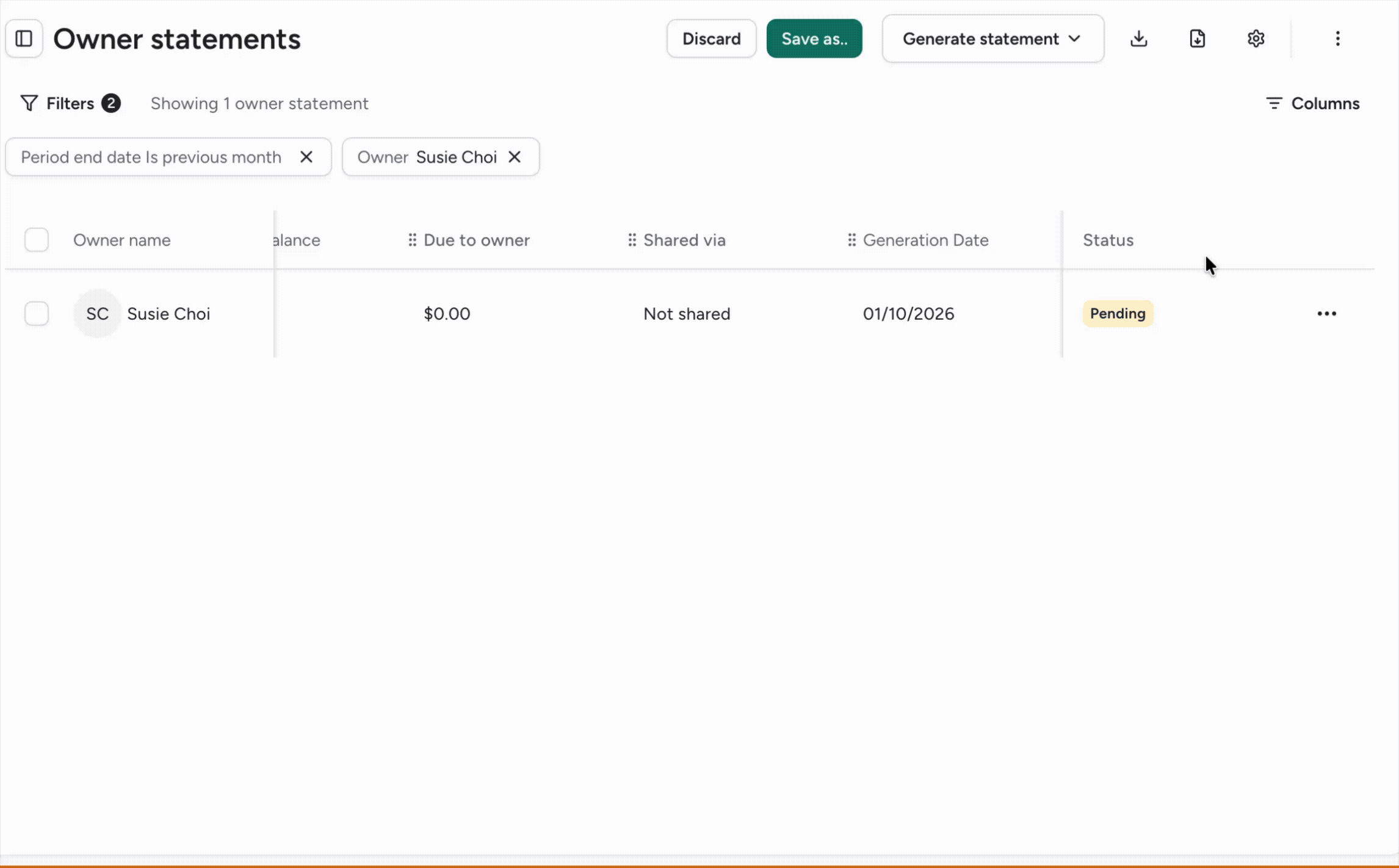 gif of steps to add and preview note in owner statement