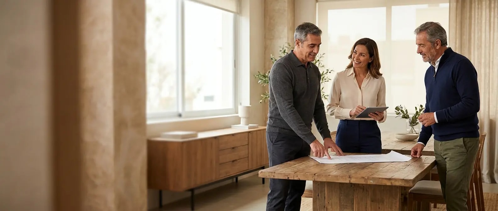 Local business owners working together in a premium business environment