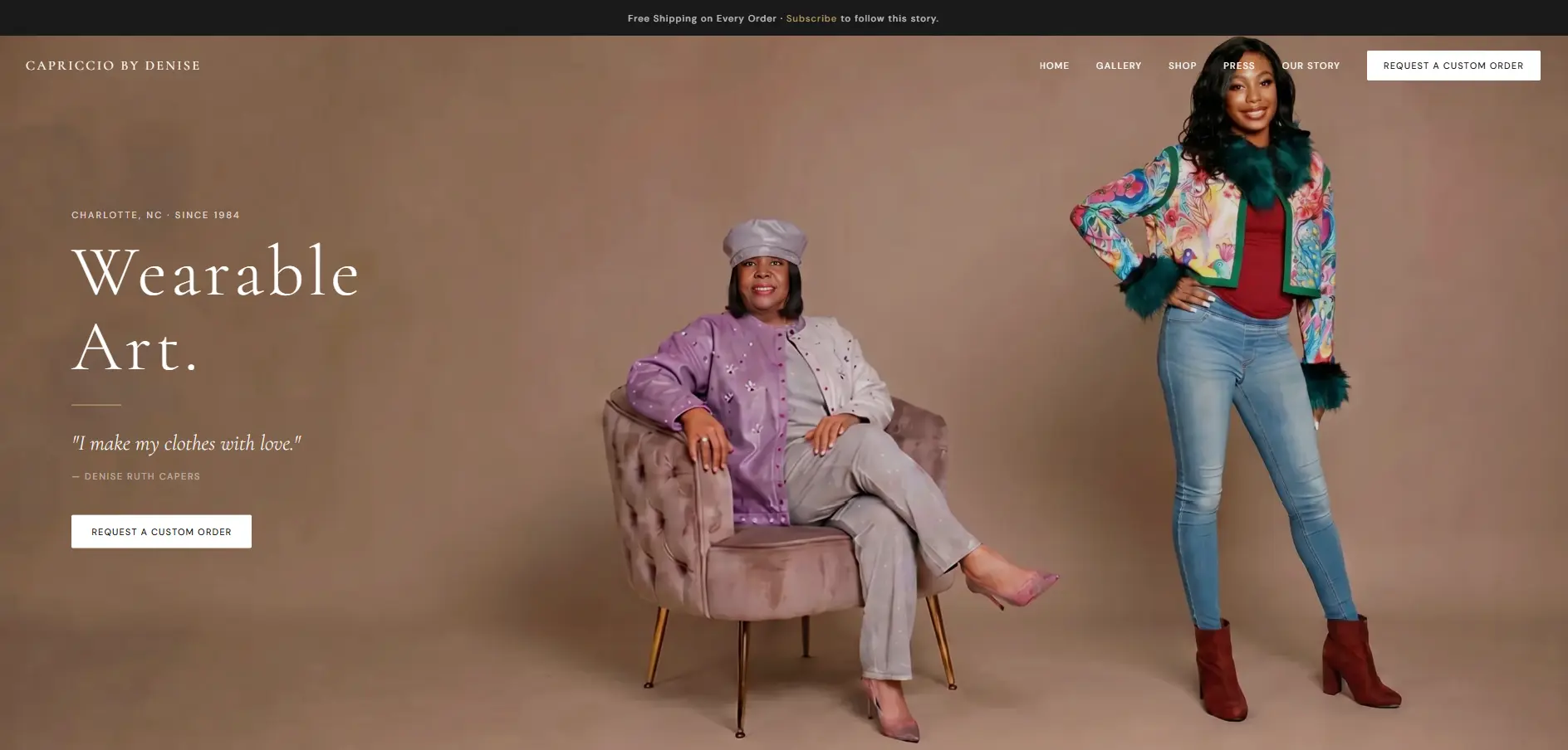Capriccio By Denise website homepage