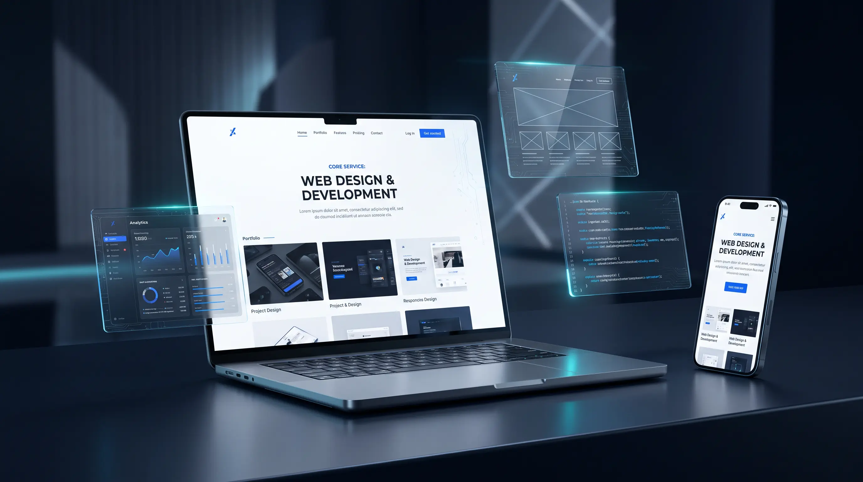 Website design and development work: page layouts, structure and responsive screens