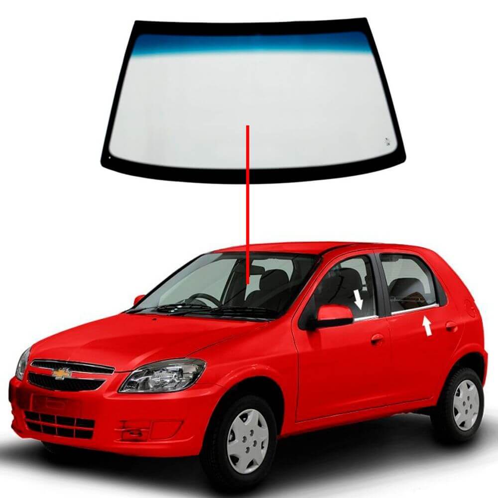 Parabrisa Chevrolet GM  Celta 96 97 98 99 2000 2001 2002 2003 2004 2005 2006 2007 2008 2009 2010 2011 Verde sem sensor