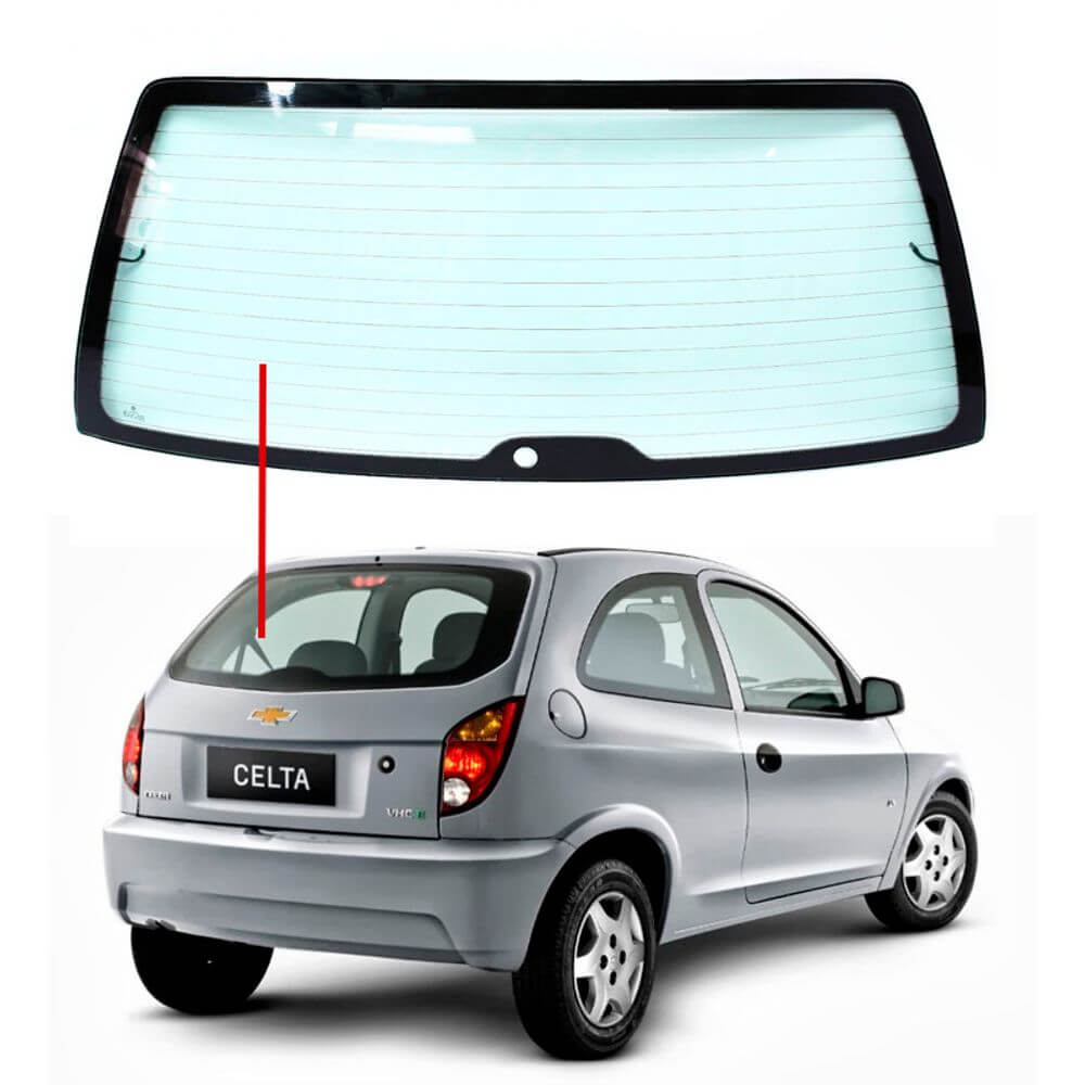  Vigia Chevrolet GM Celta 2006 2007 2008 2009 2010 2011 2012 2013 2014 2015 Térmico Verde Com Furo p/ Limpador