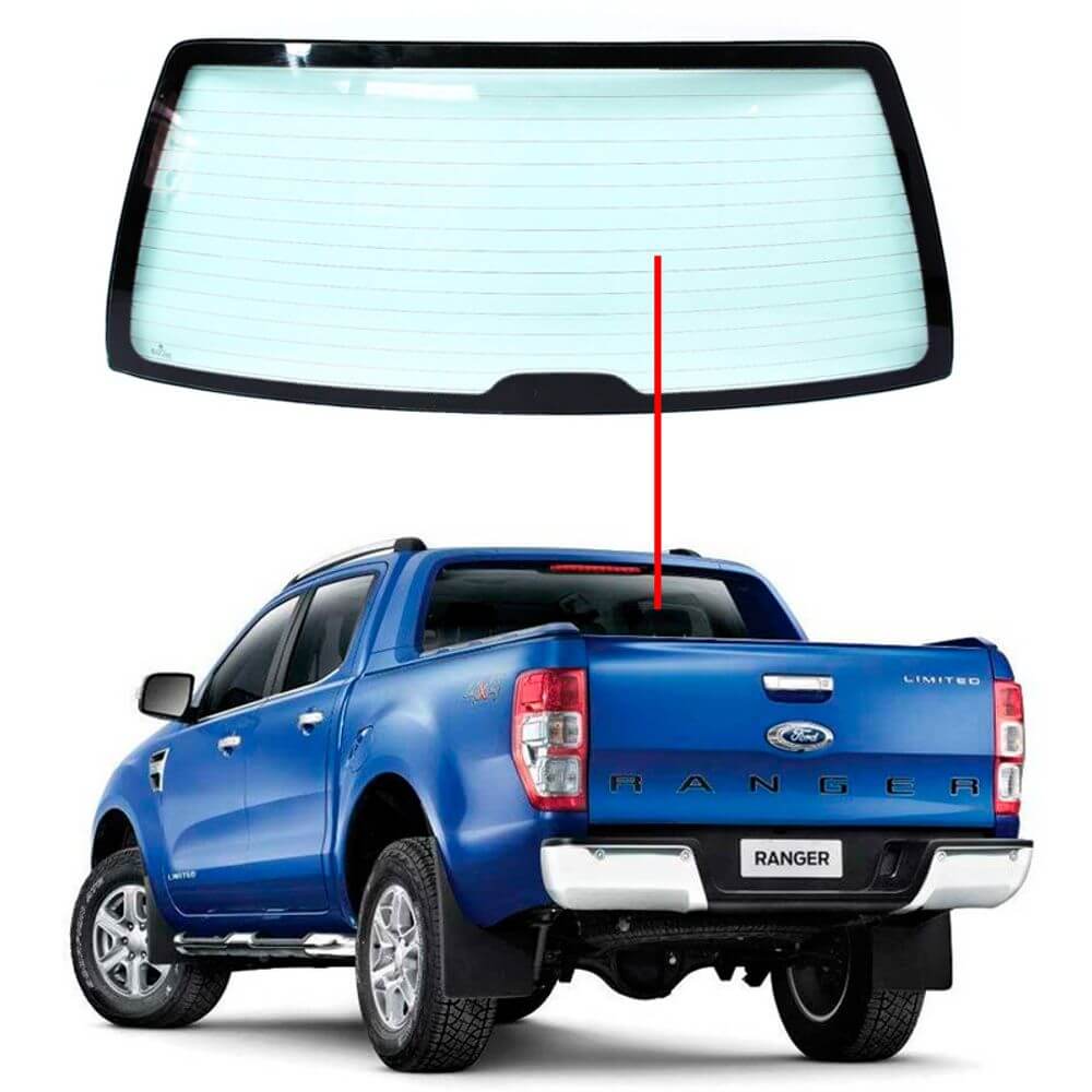 Vidro Vigia Ford Ranger 2012 2013 2014 2015 2016 2017 2018 Térmico Verde 