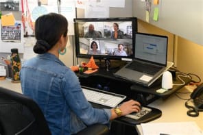 woman virtual conference