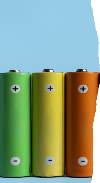 colourful batteries