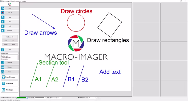 Screenshot from macro-imager software