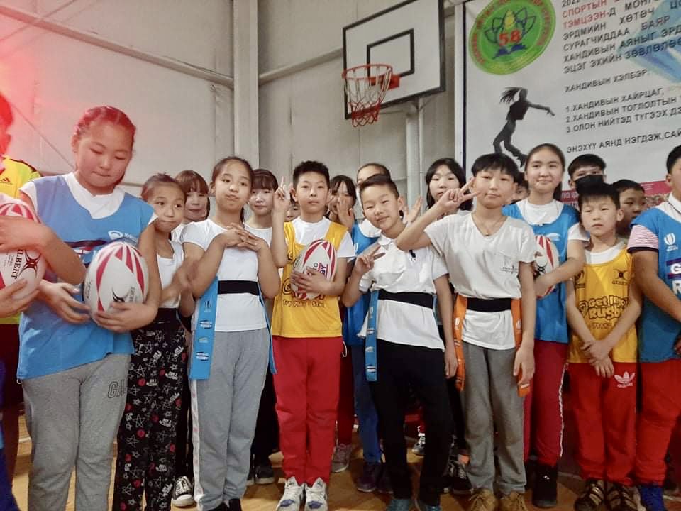 Students from the Erdmiin Khutuch Complex School introduced rugby