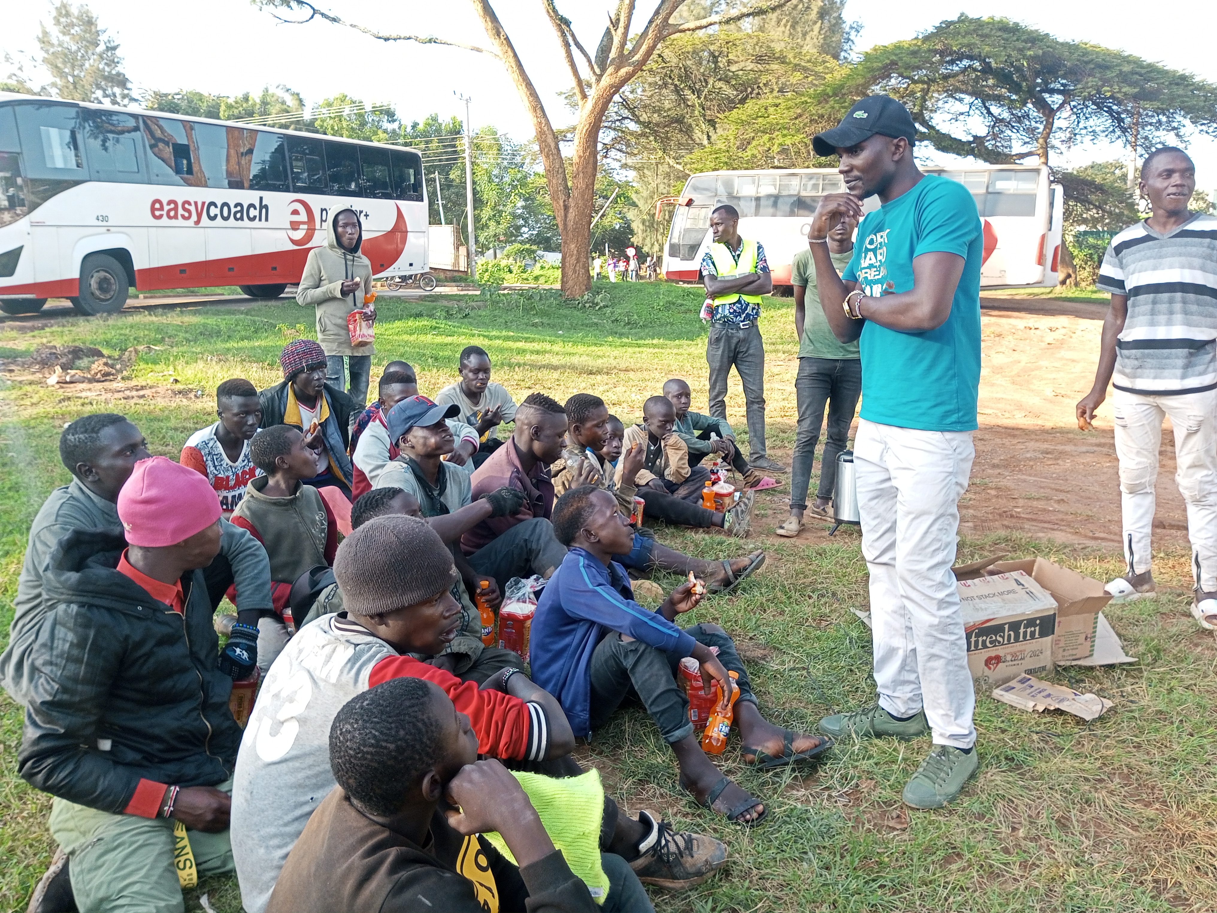 Preaching to street children in Kitale