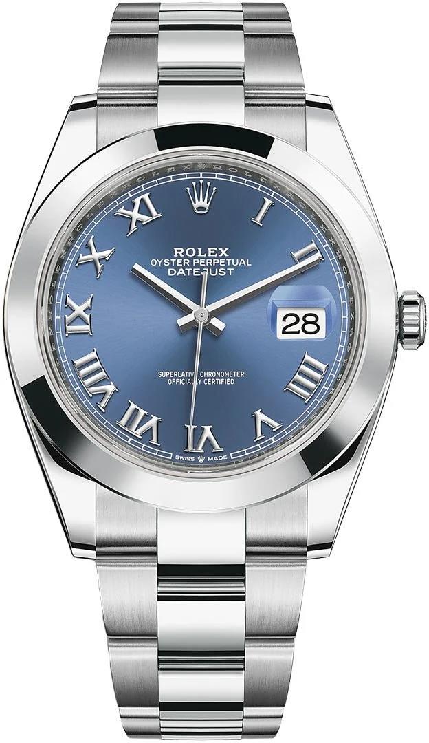 Rolex Datejust 41mm Blue Roman Dial Oyster Bracelet Reference 126300 150222