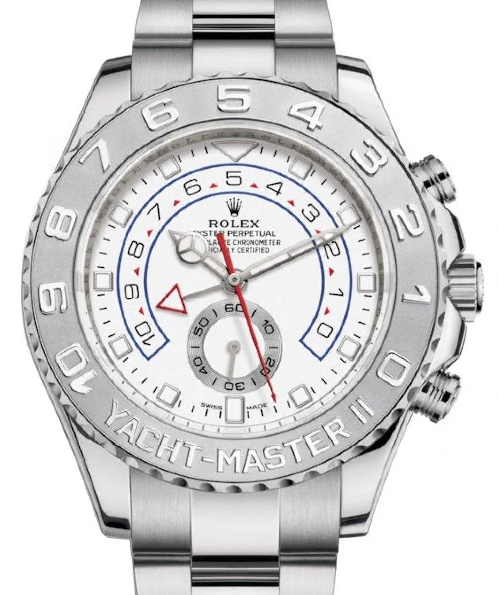 Rolex Yacht Master Ii White Gold White Dial 44mm Platinum Bezel 116689 379525