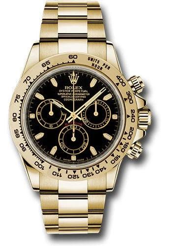 Rolex Yellow Gold Cosmograph Daytona 40 Watch Black Index Dial Ref 116508 649733