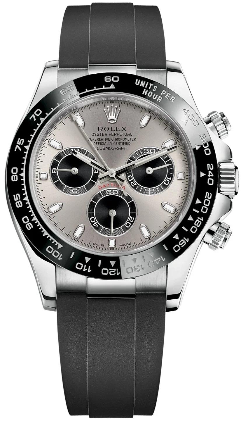 Rolex Daytona 40 White Gold Steel Grey Index Dial Black Sub Dials Oysterflex Ref 116519ln 780914