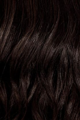 dark brown hair with red undertones