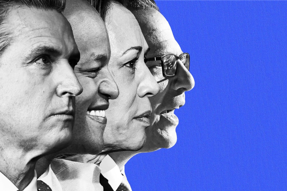 Gavin Newsome, Wes Moore, Kamala Harris, Josh Shapiro.