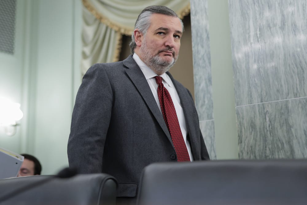 Sen. Ted Cruz, R-Texas, arrives to a hearing in the U.S. Capitol