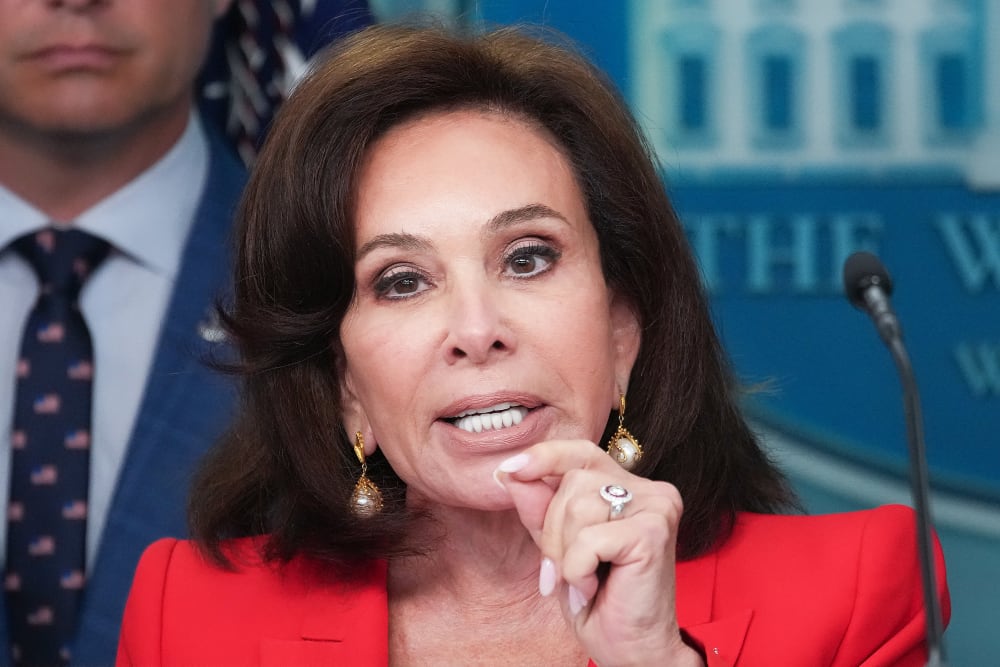 Attorney for the District of Columbia Jeanine Pirro during a press conference on Aug. 11, 2025 in the James S. Brady Press Briefing Room of the White House.