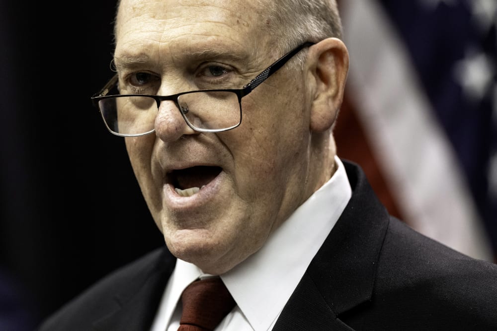 Tom Homan, White House "Border Czar" at a press conference on Feb. 4, 2026 in Minneapolis.