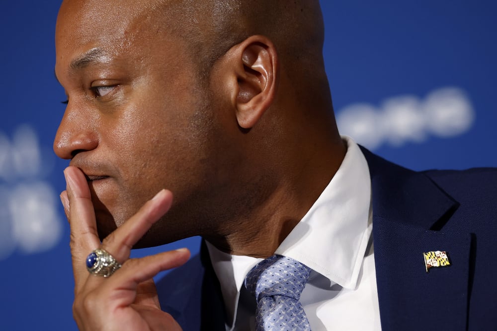 Profile of Wes Moore is seen in a very closeup shot.