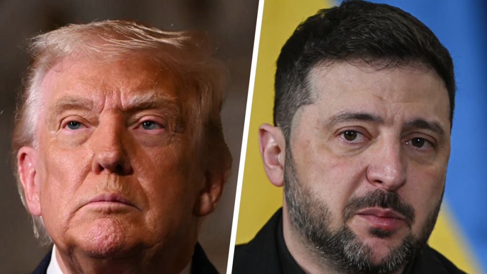 U.S. President Donald Trump; Ukraine President Volodymyr Zelenskyy.