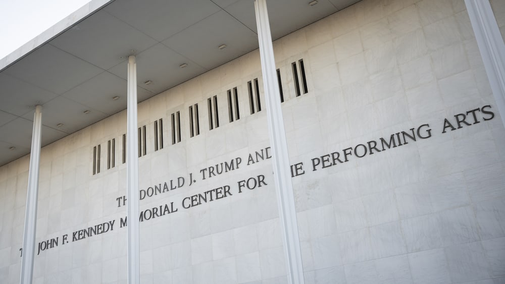 A view of the John F. Kennedy Center for the Performing Arts, which was recently renamed the Donald J. Trump and John F. Kennedy Memorial Center for the Performing Arts.
