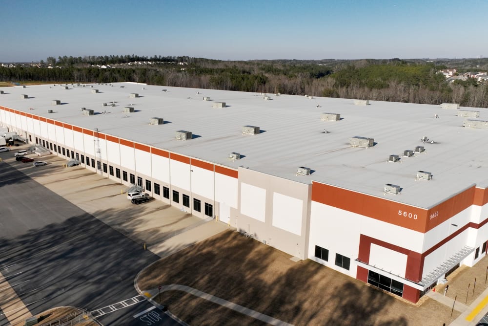 Election facility in Fulton County is seen from above.
