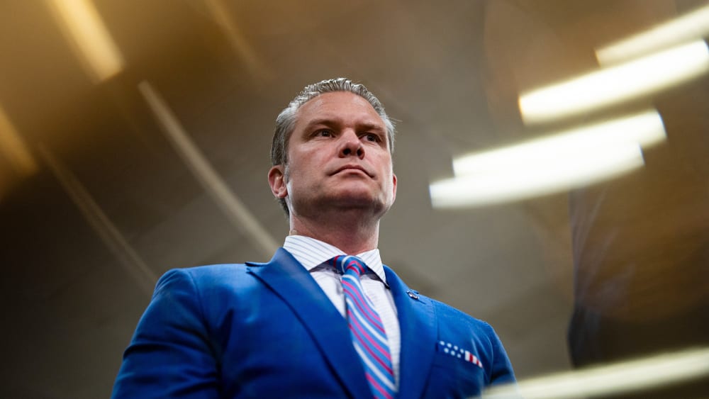 Pete Hegseth, from below.