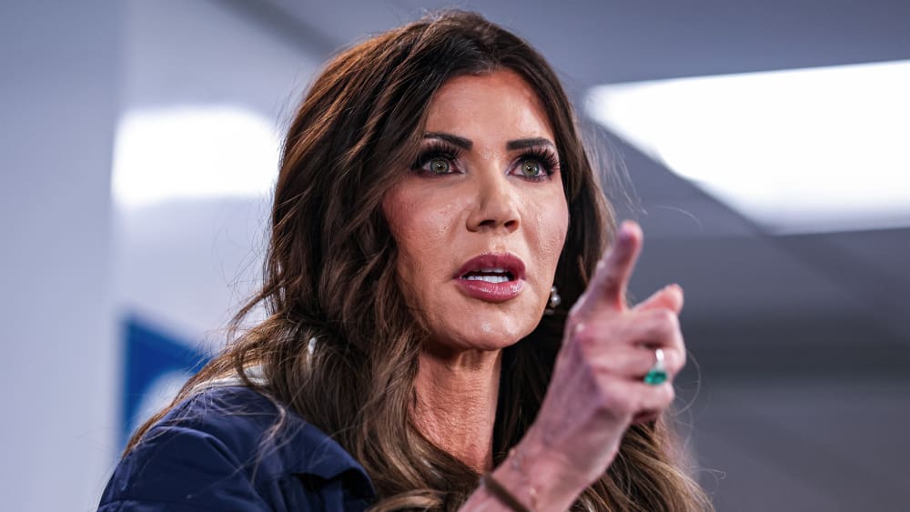 Kristi Noem, secretary of the US Department of Homeland Security (DHS), at a news conference on Jan. 24, 2026 in Washington, D.C.