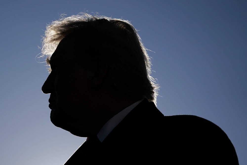 President Donald Trump before boarding Air Force One.