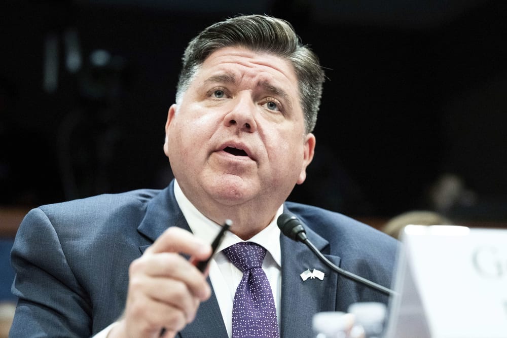JB Pritzker speaking at a hearing of the House Oversight and Government Reform Committee at the U.S. Capitol.