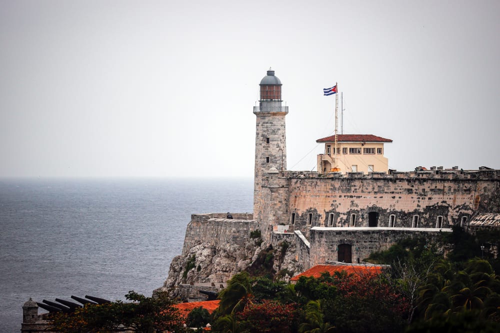 A general view of the Castillo del Morro at the entrance of the Port of Havana, Cuba.