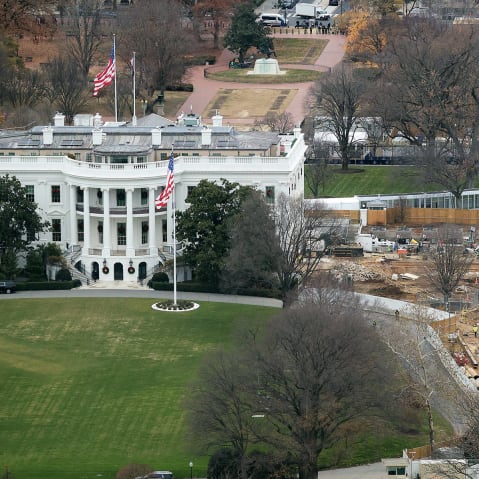 Demolition work continues where the East Wing once stood at the White House.