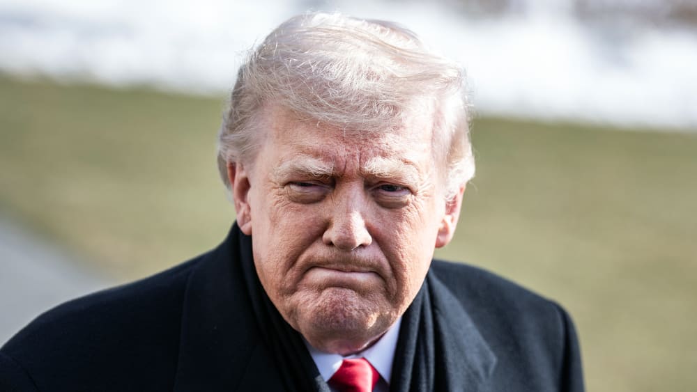 President Donald Trump on Jan. 27, 2026 on the South Lawn of the White House.